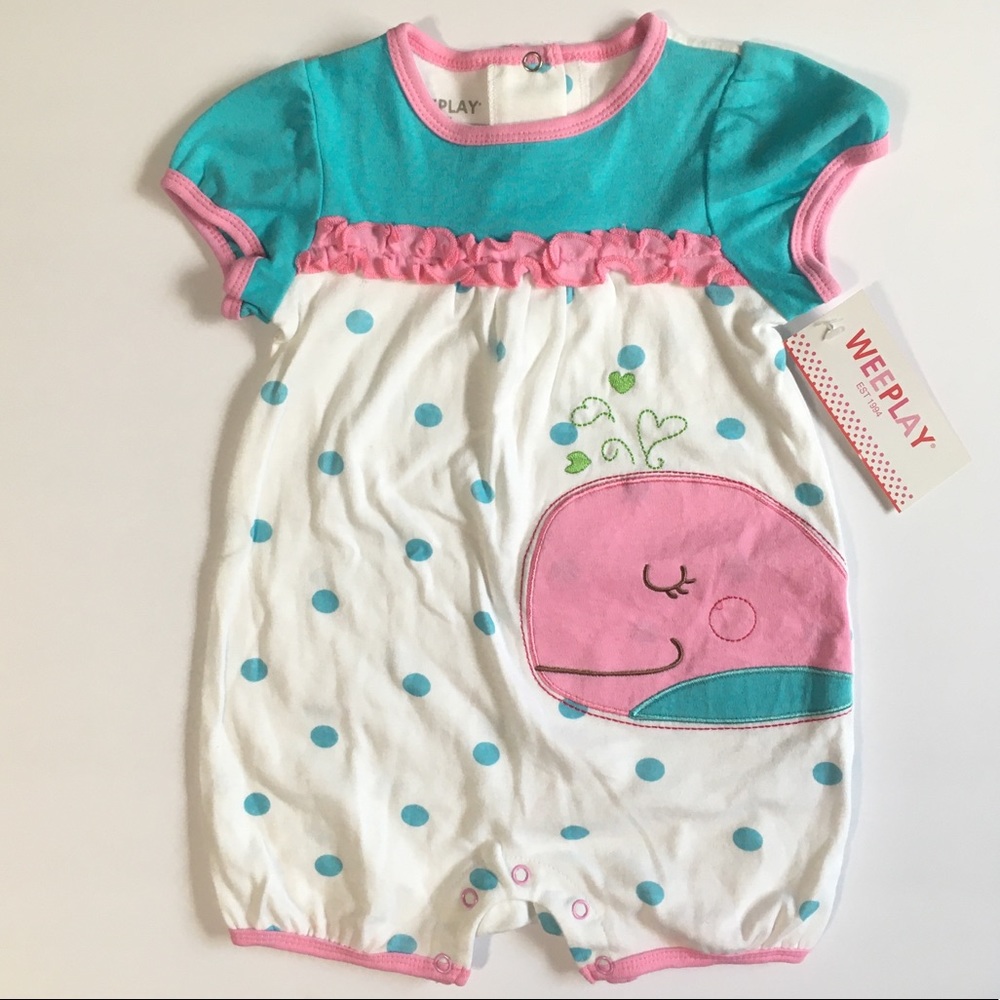 NWT Weeplay 24m whale polka dot romper